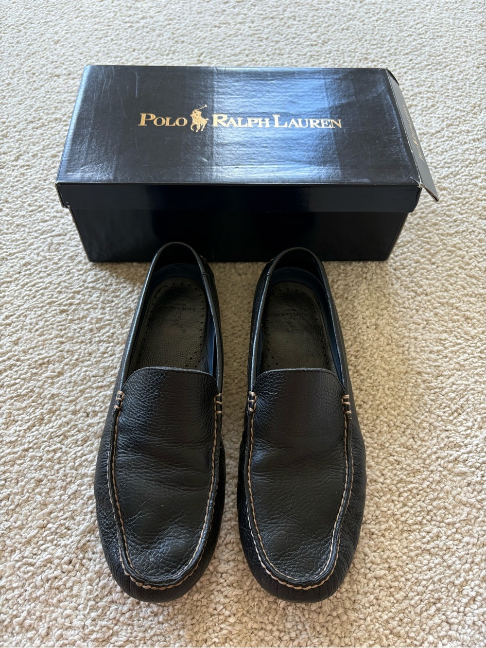 Polo by Ralph Lauren Men's Terence black grain leather loafers